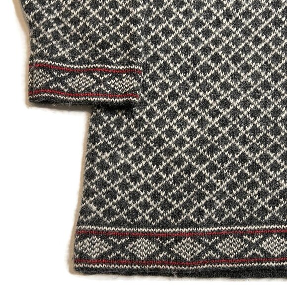 Squaw Valley Fair Isle Nordic Wool Sweater Metal Clasp Cardigan Womens Medium PM - Picture 2 of 7
